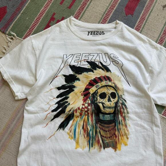 Rare 2013 Kanye Yeezus Tour Indian Chief Graphic Tee Shirt - Picture 5 of 8